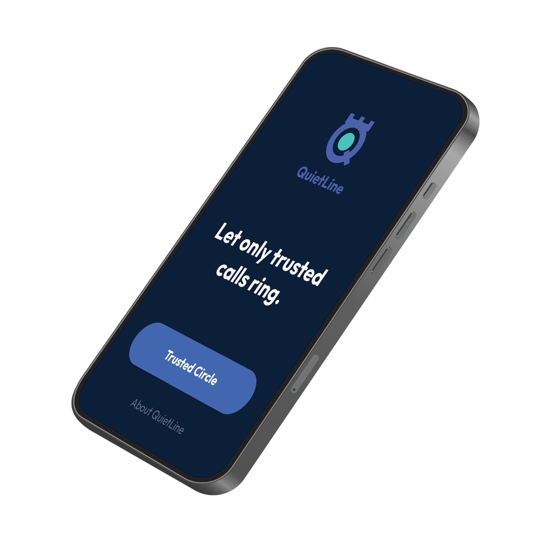 QuietGuard Personal Safety Platform shown inside a phone mock-up